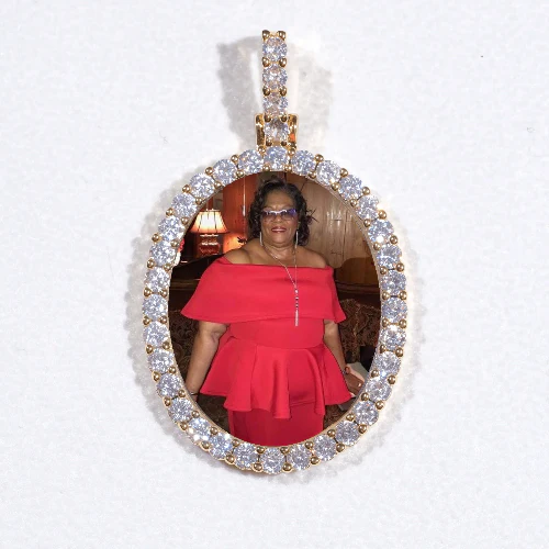 3D Oval Custom Picture Pendant