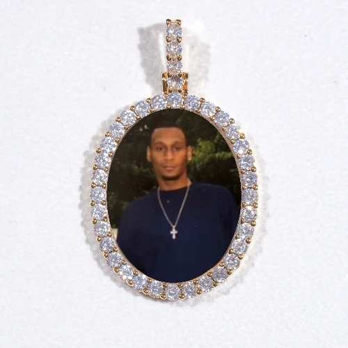 3D Oval Custom Picture Pendant