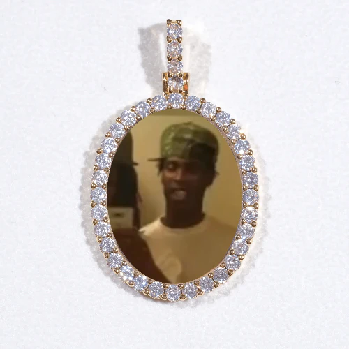 3D Oval Custom Picture Pendant