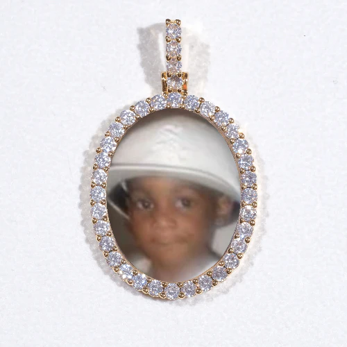 3D Oval Custom Picture Pendant