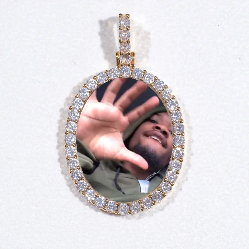 3D Oval Custom Picture Pendant