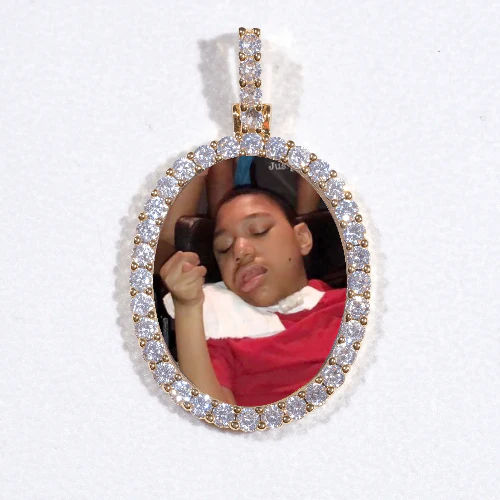 3D Oval Custom Picture Pendant