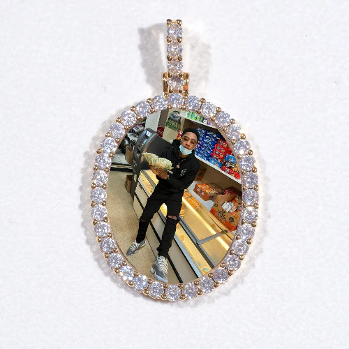3D Oval Custom Picture Pendant