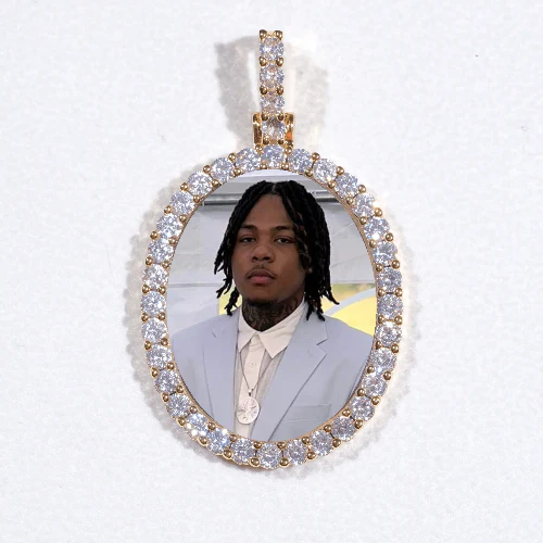 3D Oval Custom Picture Pendant