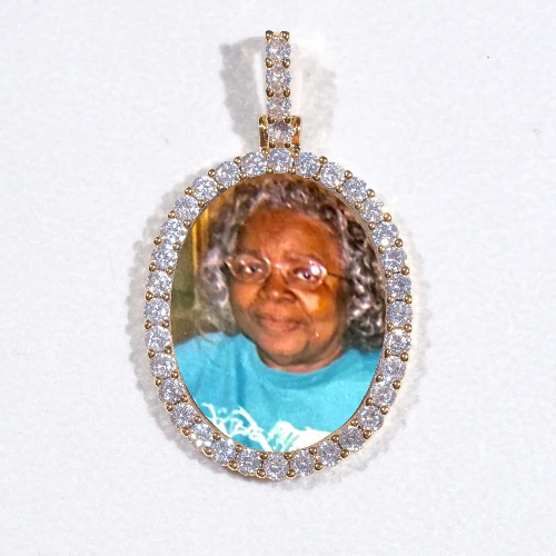 3D Oval Custom Picture Pendant