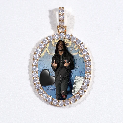 3D Oval Custom Picture Pendant