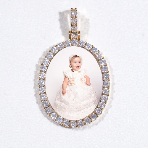 3D Oval Custom Picture Pendant
