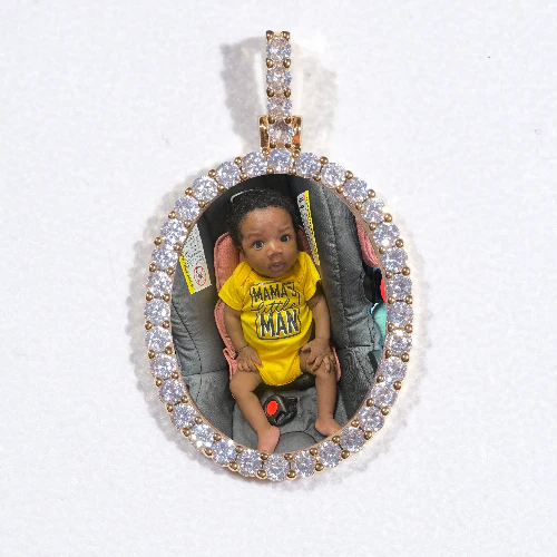 3D Oval Custom Picture Pendant