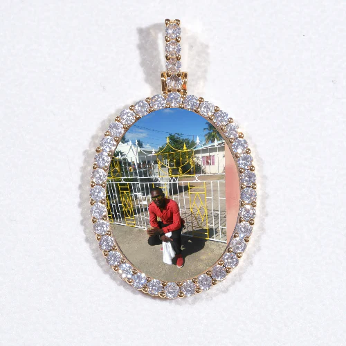 3D Oval Custom Picture Pendant