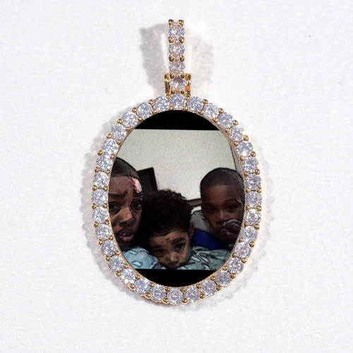 3D Oval Custom Picture Pendant