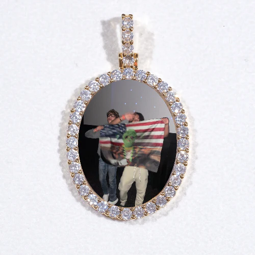 3D Oval Custom Picture Pendant