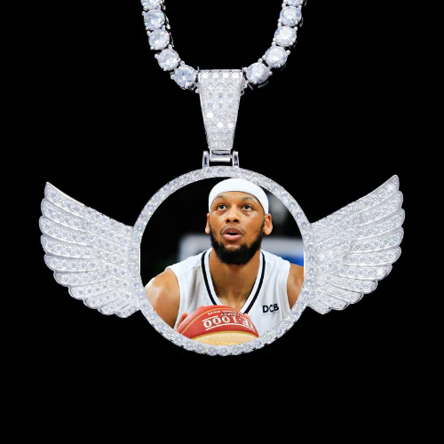 925S & VVS Moissanite 3D Wing Custom Picture Pendant