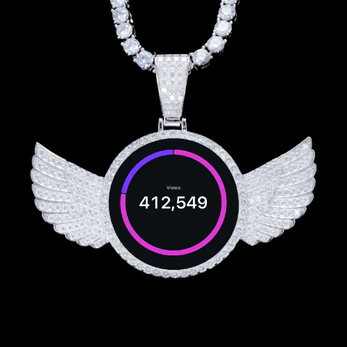 925S & VVS Moissanite 3D Wing Custom Picture Pendant
