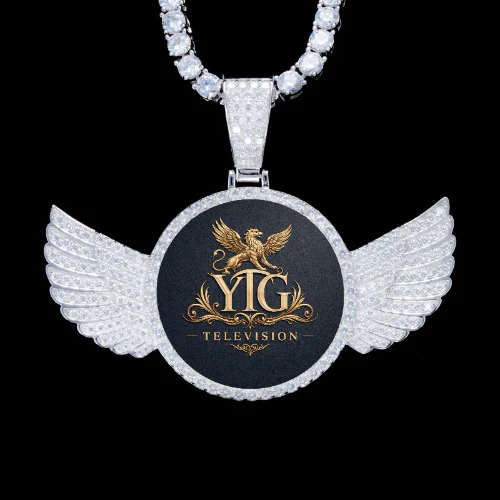 925S & VVS Moissanite 3D Wing Custom Picture Pendant