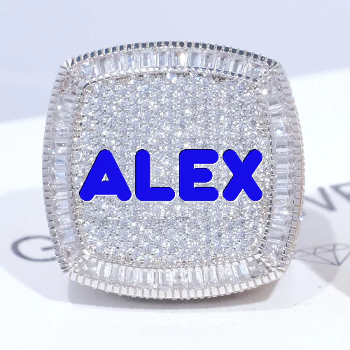 CUSTOM LETTER 3D ICED RING