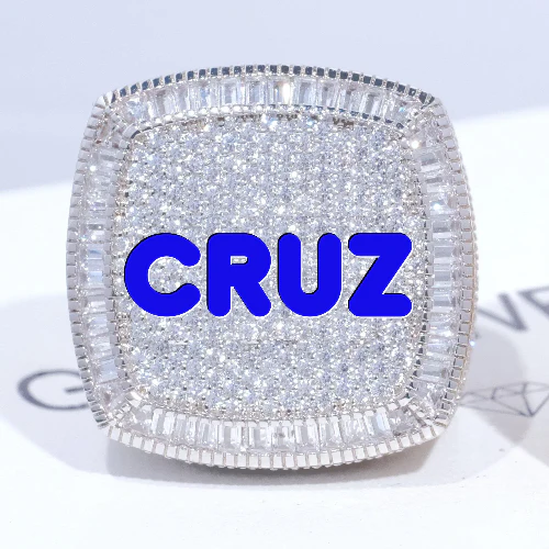 CUSTOM LETTER 3D ICED RING