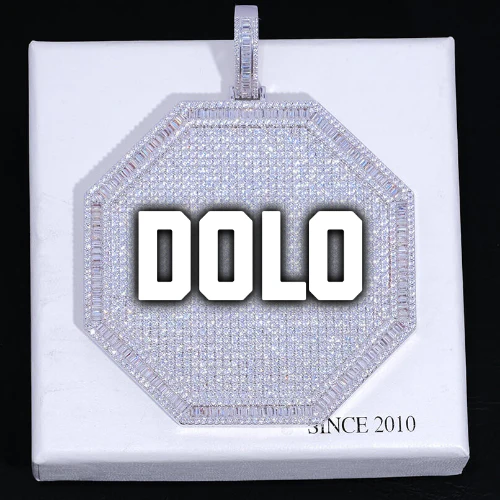 CUSTOM LETTER NECKLACE 3D BIG OCTAGON