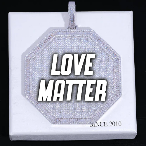 CUSTOM LETTER NECKLACE 3D BIG OCTAGON