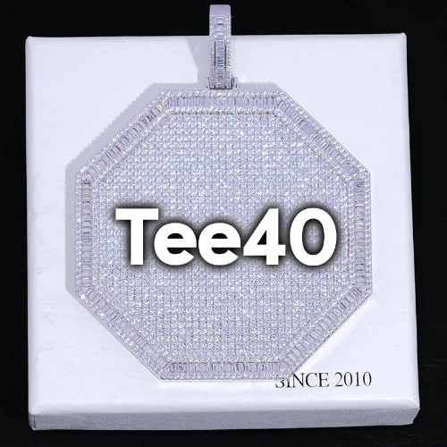 CUSTOM LETTER NECKLACE 3D BIG OCTAGON