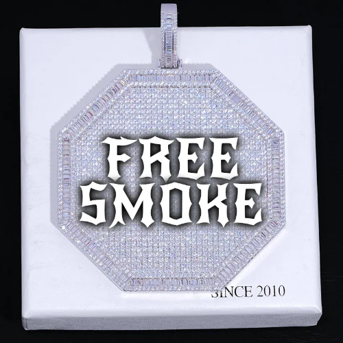CUSTOM LETTER NECKLACE 3D BIG OCTAGON