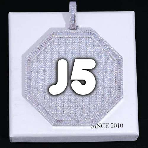 CUSTOM LETTER NECKLACE 3D BIG OCTAGON