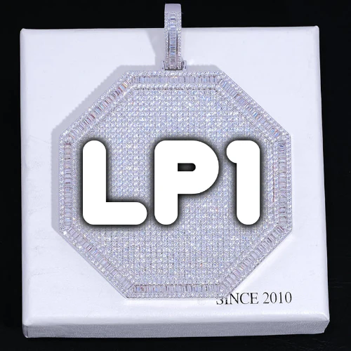 CUSTOM LETTER NECKLACE 3D BIG OCTAGON
