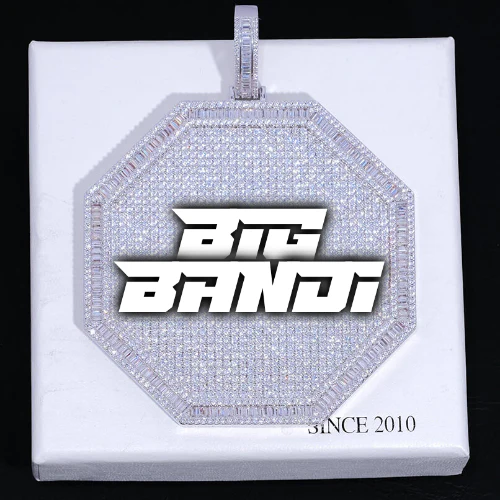 CUSTOM LETTER NECKLACE 3D BIG OCTAGON