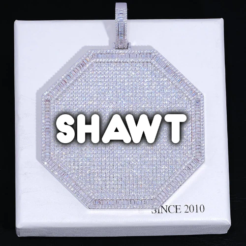 CUSTOM LETTER NECKLACE 3D BIG OCTAGON