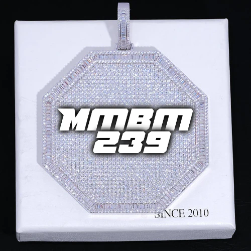 CUSTOM LETTER NECKLACE 3D BIG OCTAGON