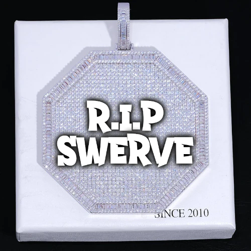 CUSTOM LETTER NECKLACE 3D BIG OCTAGON