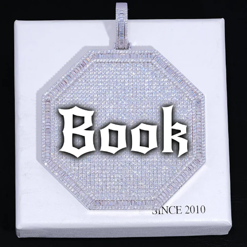 CUSTOM LETTER NECKLACE 3D BIG OCTAGON