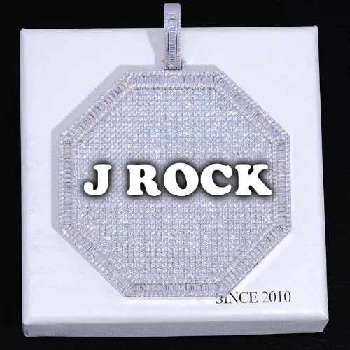 CUSTOM LETTER NECKLACE 3D BIG OCTAGON