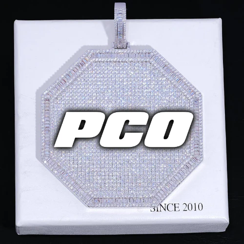 CUSTOM LETTER NECKLACE 3D BIG OCTAGON
