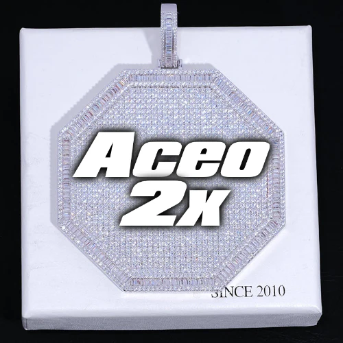 CUSTOM LETTER NECKLACE 3D BIG OCTAGON