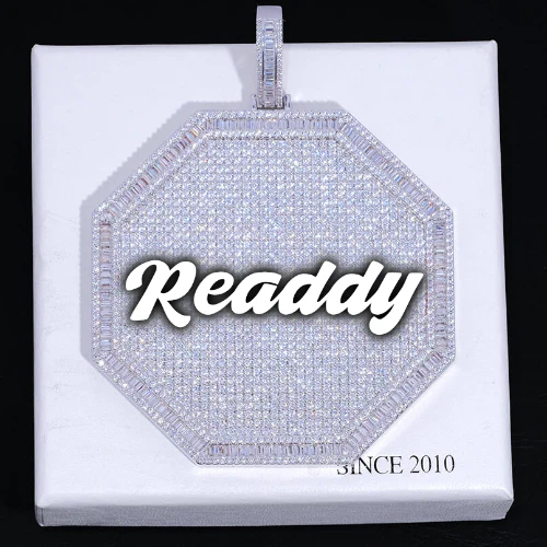 CUSTOM LETTER NECKLACE 3D BIG OCTAGON