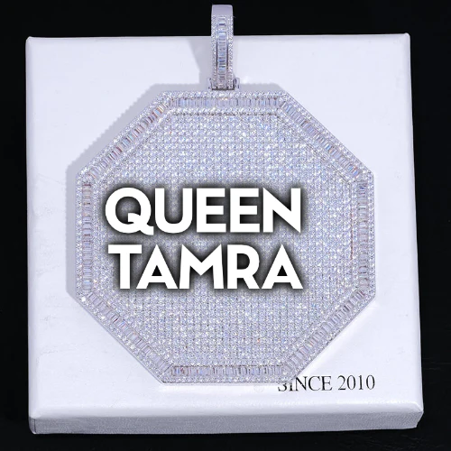 CUSTOM LETTER NECKLACE 3D BIG OCTAGON