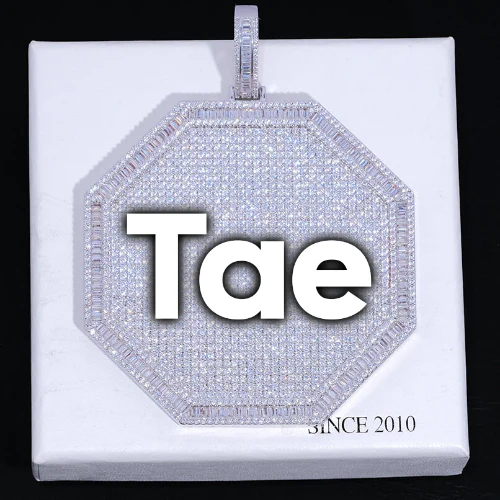 CUSTOM LETTER NECKLACE 3D BIG OCTAGON