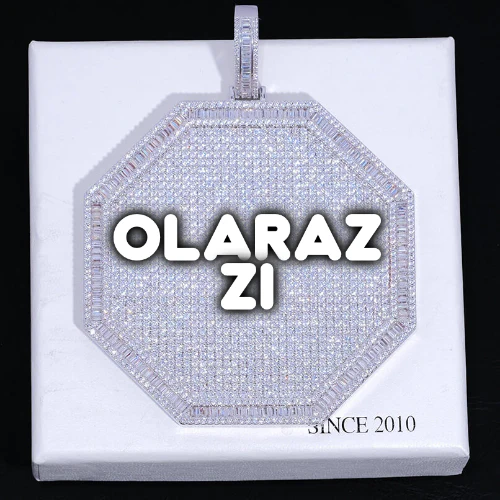CUSTOM LETTER NECKLACE 3D BIG OCTAGON