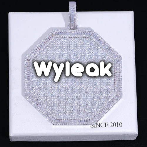 CUSTOM LETTER NECKLACE 3D BIG OCTAGON