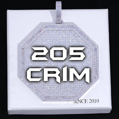 CUSTOM LETTER NECKLACE 3D BIG OCTAGON