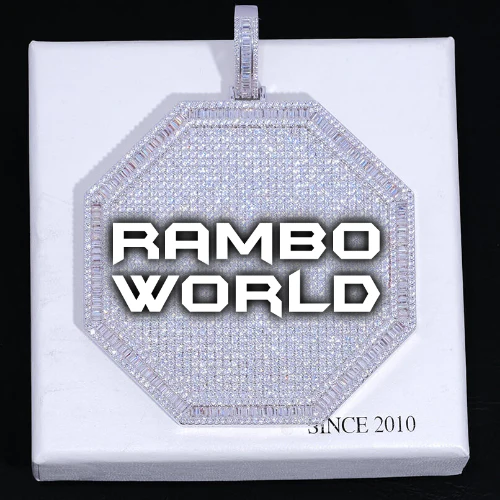 CUSTOM LETTER NECKLACE 3D BIG OCTAGON