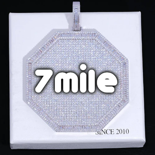 CUSTOM LETTER NECKLACE 3D BIG OCTAGON