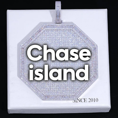 CUSTOM LETTER NECKLACE 3D BIG OCTAGON