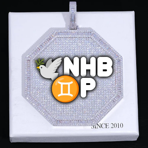 CUSTOM LETTER NECKLACE 3D BIG OCTAGON