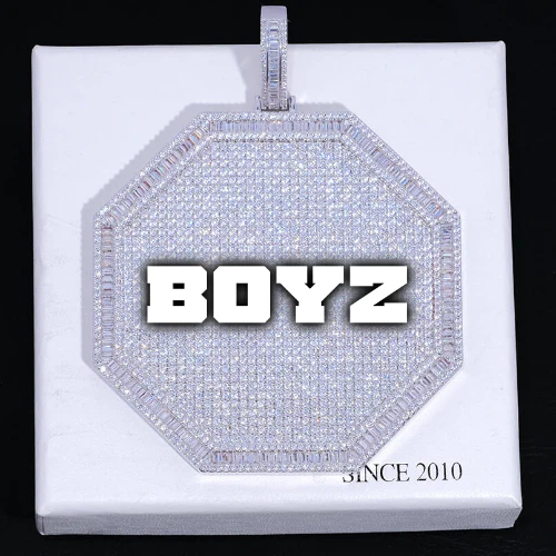 CUSTOM LETTER NECKLACE 3D BIG OCTAGON