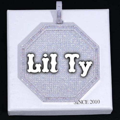 CUSTOM LETTER NECKLACE 3D BIG OCTAGON
