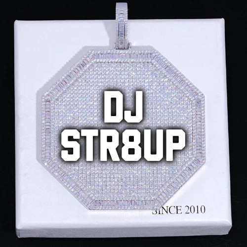 CUSTOM LETTER NECKLACE 3D BIG OCTAGON