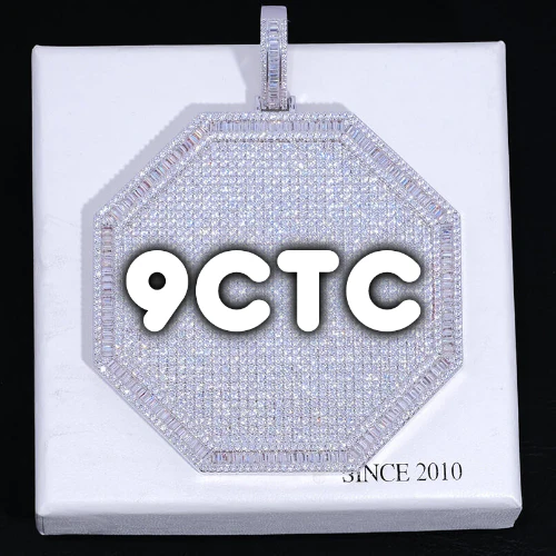 CUSTOM LETTER NECKLACE 3D BIG OCTAGON