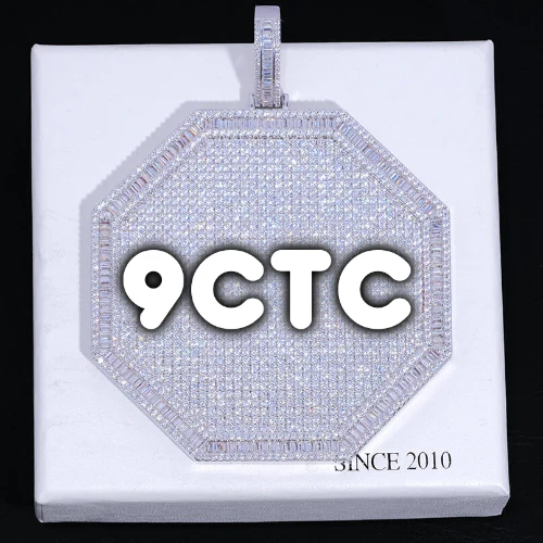CUSTOM LETTER NECKLACE 3D BIG OCTAGON