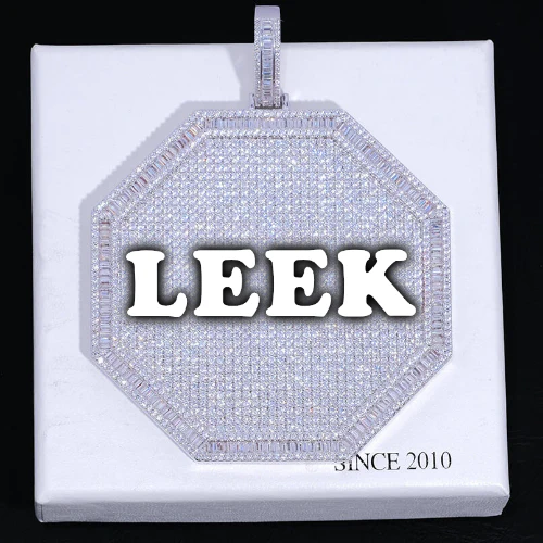 CUSTOM LETTER NECKLACE 3D BIG OCTAGON